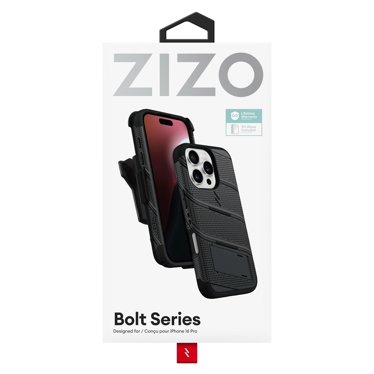ZIZO BOLT Bundle iPhone 16 Pro Case with Tempered Glass - ZIZO Wireless