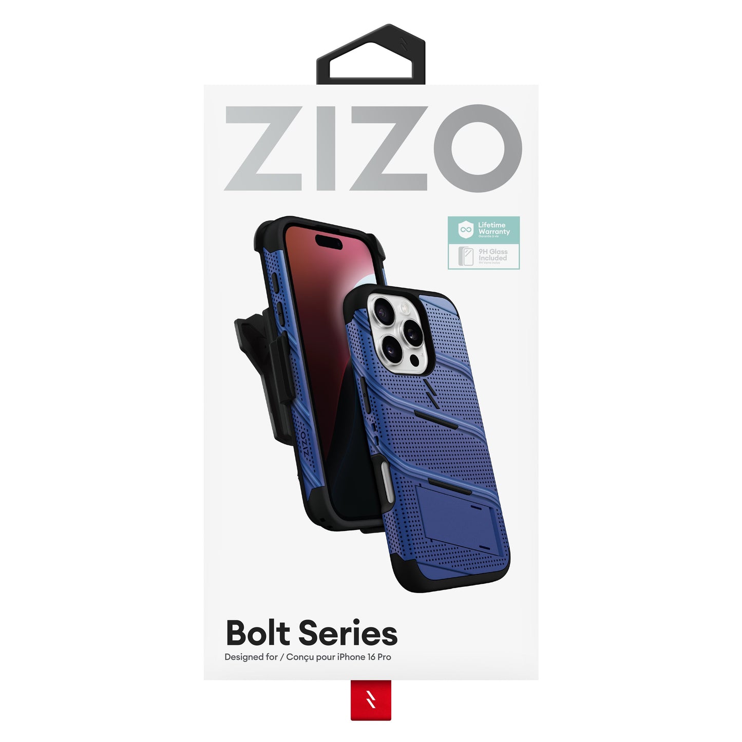 ZIZO BOLT Bundle iPhone 16 Pro Case with Tempered Glass - ZIZO Wireless