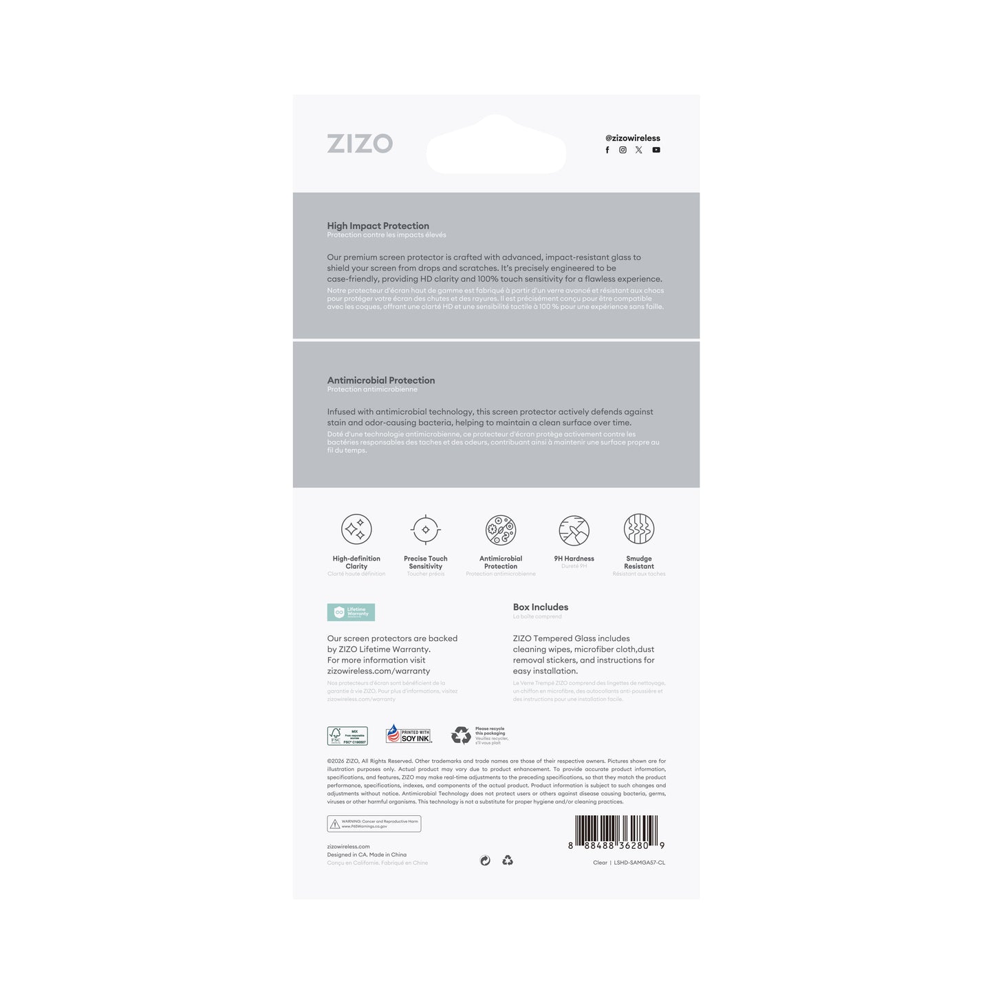 ZIZO TEMPERED GLASS Screen Protector for Galaxy A57 5G