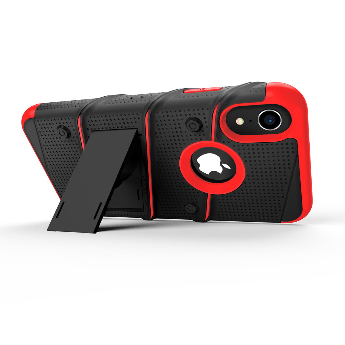 For iPhone XR - BOLT Case with Built In Kickstand Holster and Tempered Glass Screen Protector - ZIZO Wireless