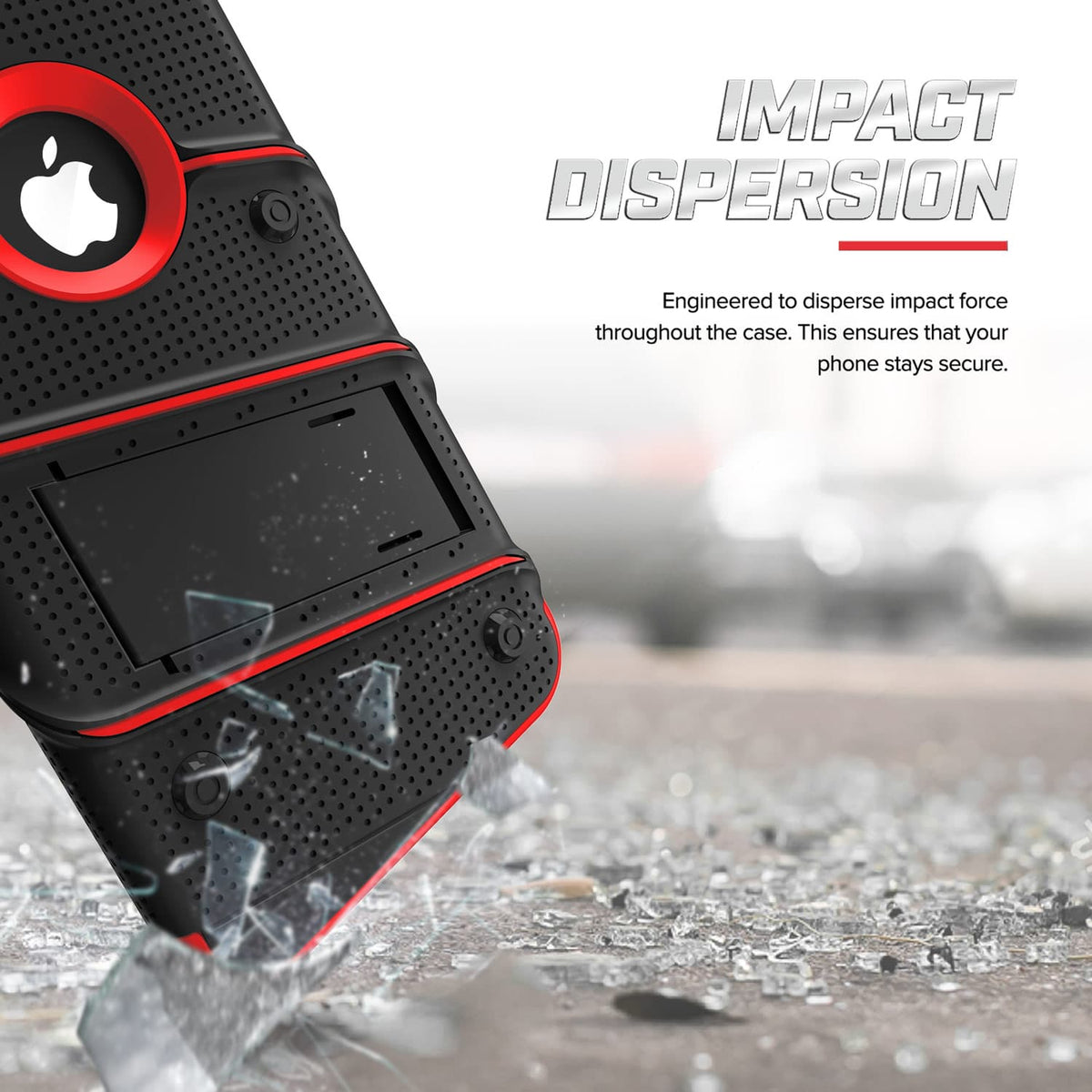 For iPhone XR - BOLT Case with Built In Kickstand Holster and Tempered Glass Screen Protector - ZIZO Wireless