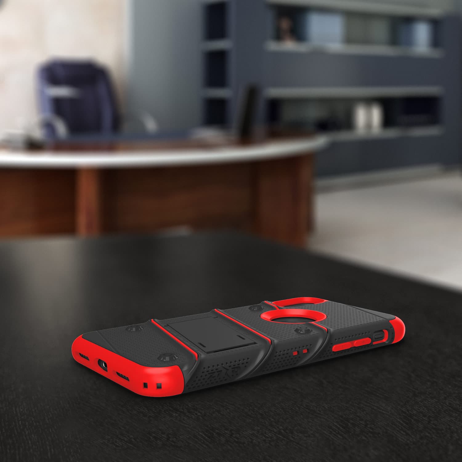 For iPhone XR - BOLT Case with Built In Kickstand Holster and Tempered Glass Screen Protector - ZIZO Wireless