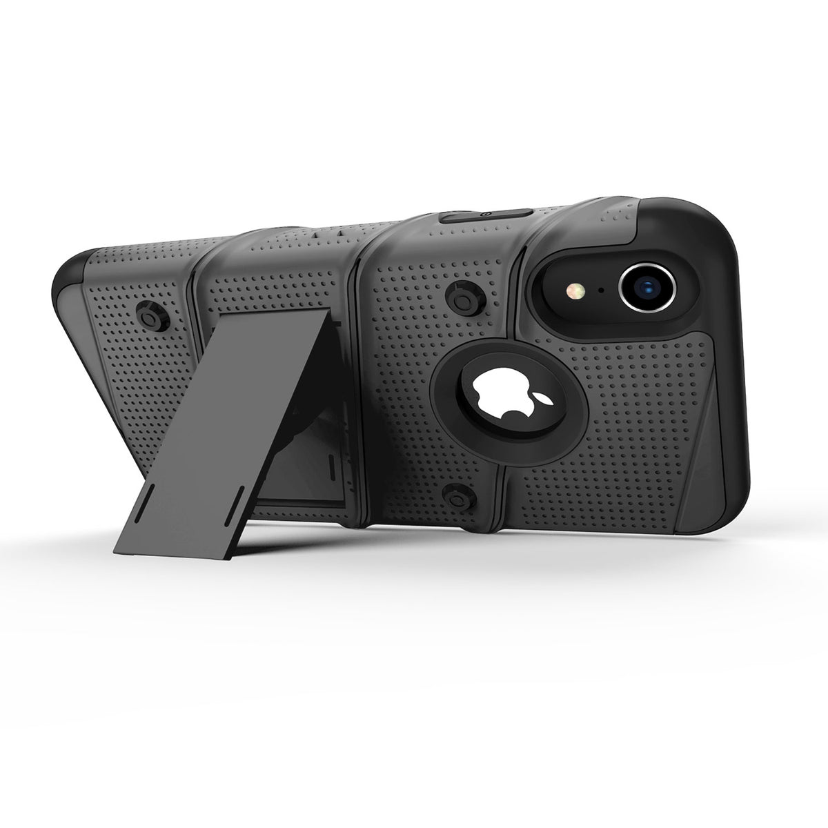 For iPhone XR - BOLT Case with Built In Kickstand Holster and Tempered Glass Screen Protector - ZIZO Wireless