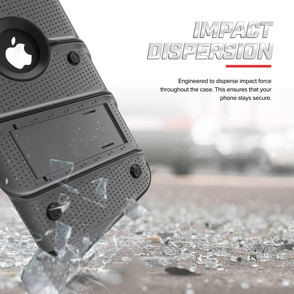 For iPhone XR - BOLT Case with Built In Kickstand Holster and Tempered Glass Screen Protector - ZIZO Wireless