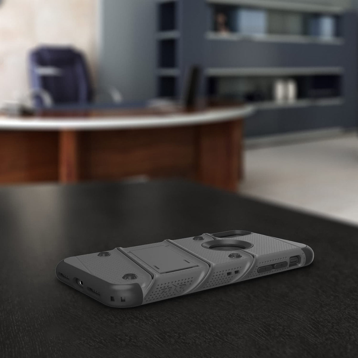 For iPhone XR - BOLT Case with Built In Kickstand Holster and Tempered Glass Screen Protector - ZIZO Wireless