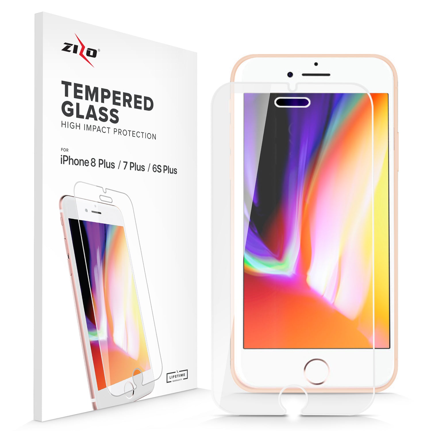 For iPhone 8 Plus / iPhone 7 Plus 5.5in- Lightning Shield 0.33mm Tempered Tempered Glass Screen Protector - ZIZO Wireless