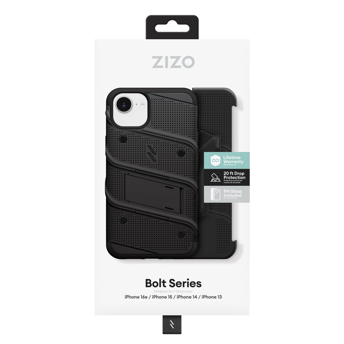 ZIZO BOLT Bundle iPhone 17e/16e/15/14/13 Case with Tempered Glass