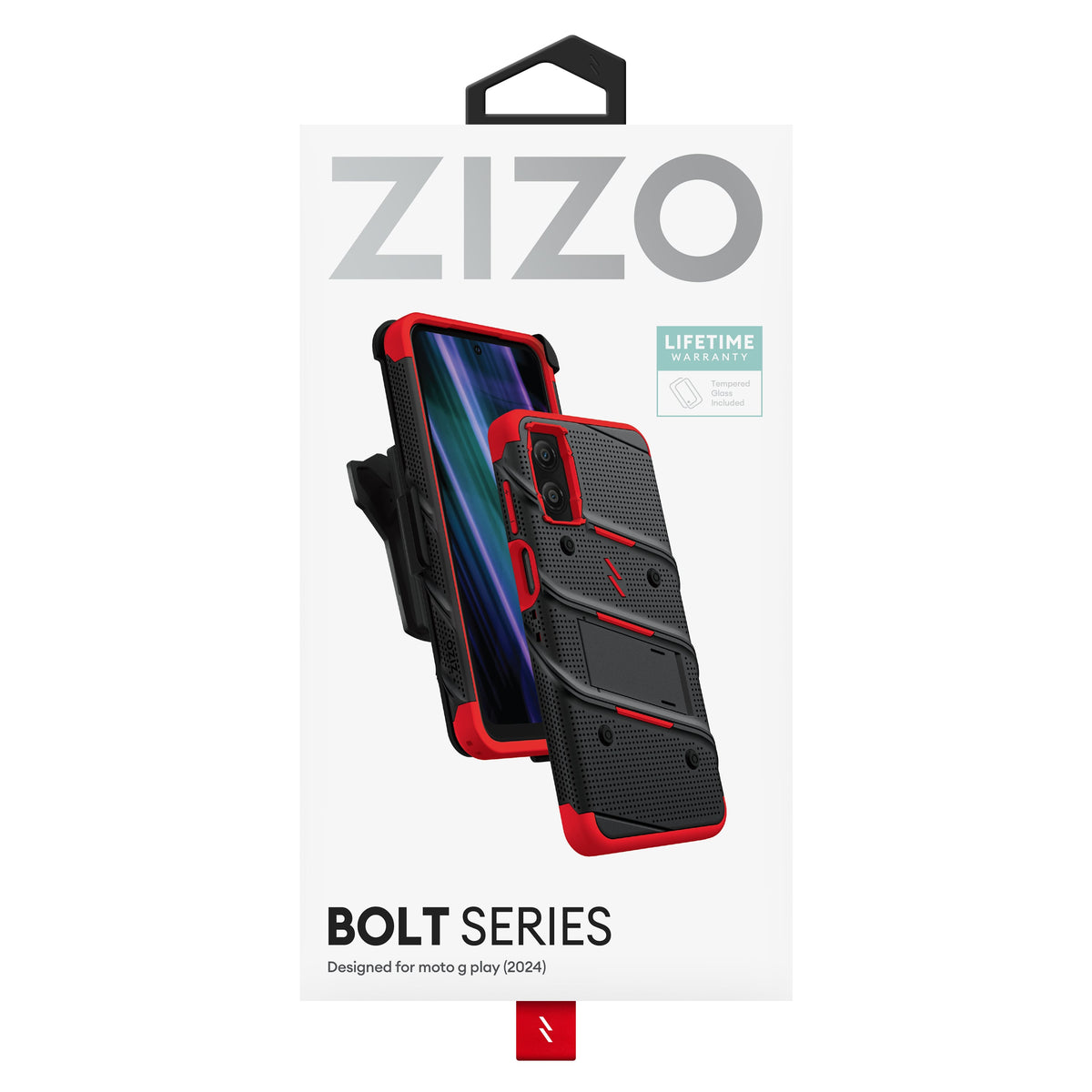 ZIZO BOLT Bundle moto g Play (2024) Case with Tempered Glass - ZIZO Wireless