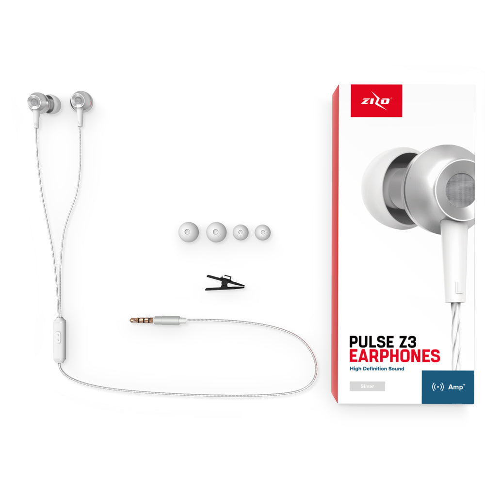 ZizoAmp Pulse Z3 In Ear Headphones with Dynamic Amp Sound Earphones Earbuds - ZIZO Wireless