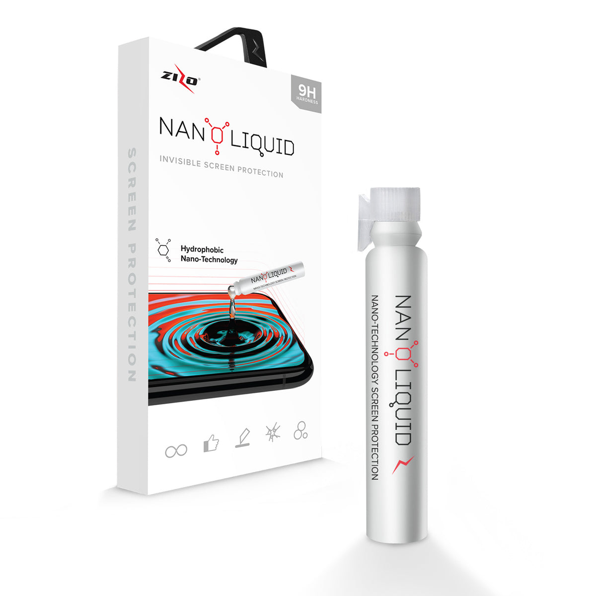 Zizo Nano Liquid Glass Screen Protector,Anti-Scratch/ 9H Hardness/ High Definition/ Invisible Protectors for Galaxy Note 8 S8 S9 for iphone X 8 7 6plus for Tablet - Retail Packaging - ZIZO Wireless