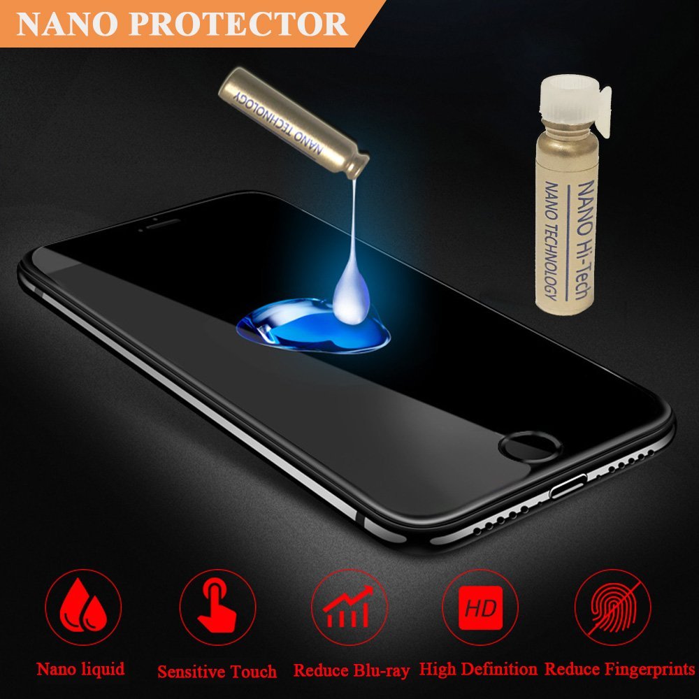 Zizo Nano Liquid Glass Screen Protector,Anti-Scratch/ 9H Hardness/ High Definition/ Invisible Protectors for Galaxy Note 8 S8 S9 for iphone X 8 7 6plus for Tablet - Retail Packaging - ZIZO Wireless