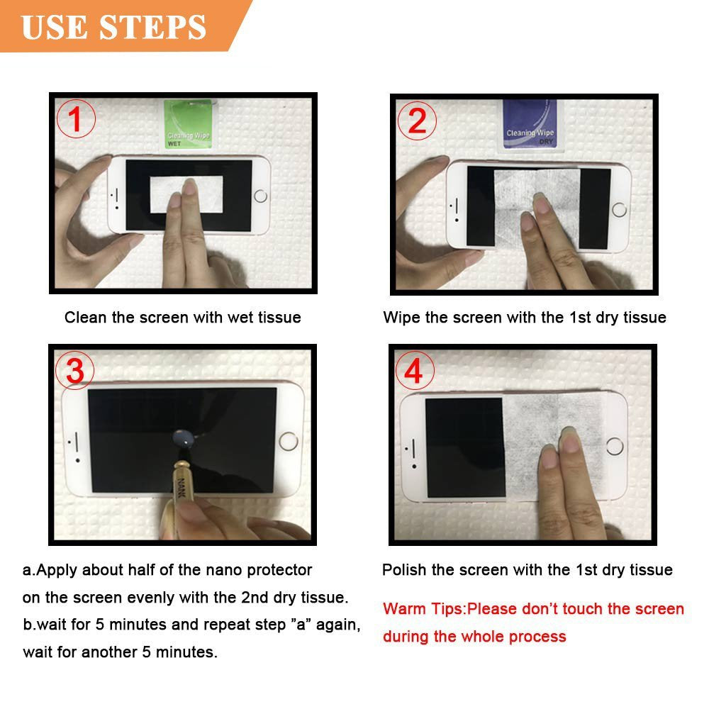 Zizo Nano Liquid Glass Screen Protector,Anti-Scratch/ 9H Hardness/ High Definition/ Invisible Protectors for Galaxy Note 8 S8 S9 for iphone X 8 7 6plus for Tablet - Retail Packaging - ZIZO Wireless