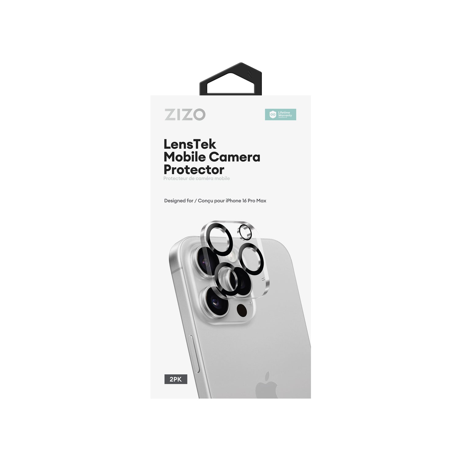 ZIZO LensTek iPhone 16 Pro Max Camera Lens Protector (2 Pack) - ZIZO Wireless