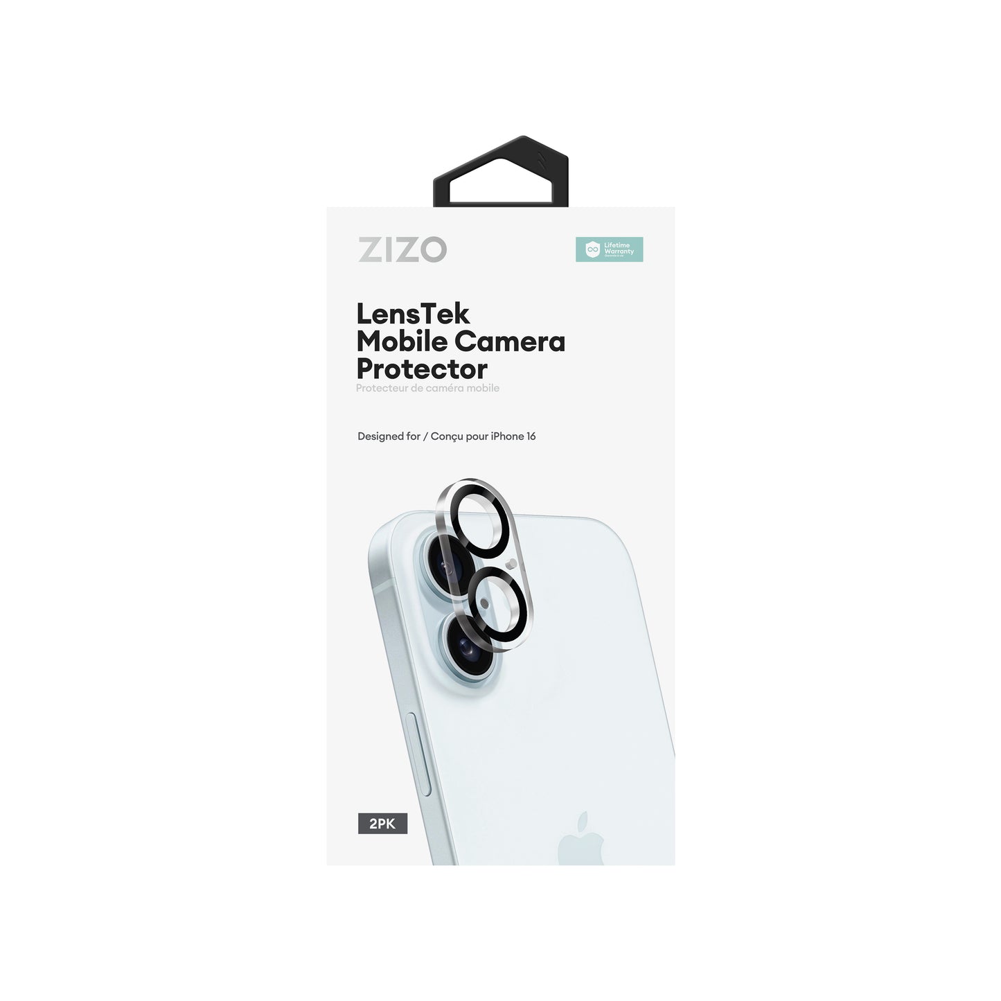 ZIZO LensTek iPhone 16 Camera Lens Protector (2 Pack) - ZIZO Wireless