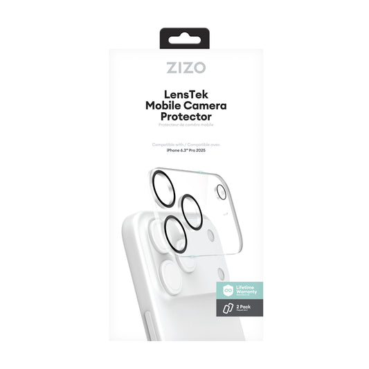 ZIZO LensTek iPhone 17 Pro Camera Lens Protector (2 Pack)