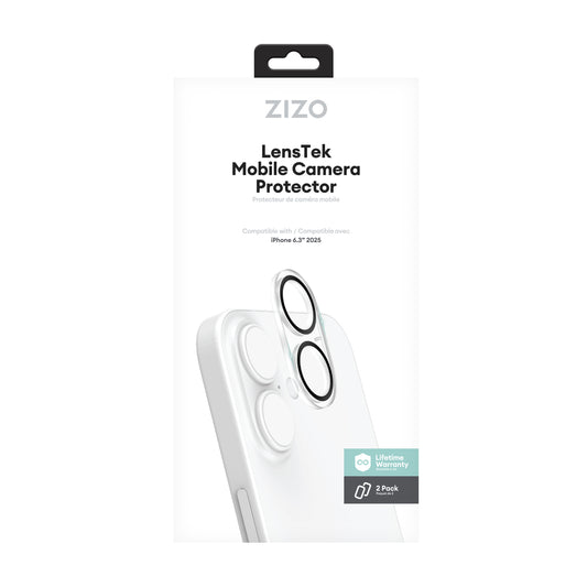 ZIZO LensTek iPhone 17 Camera Lens Protector (2 Pack)