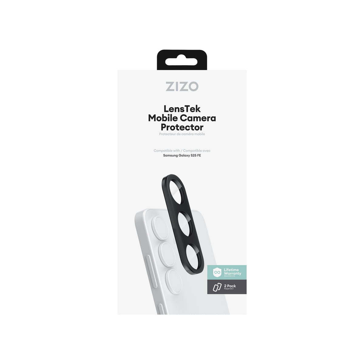 ZIZO LensTek Galaxy S25 FE Camera Lens Protector (2 Pack)