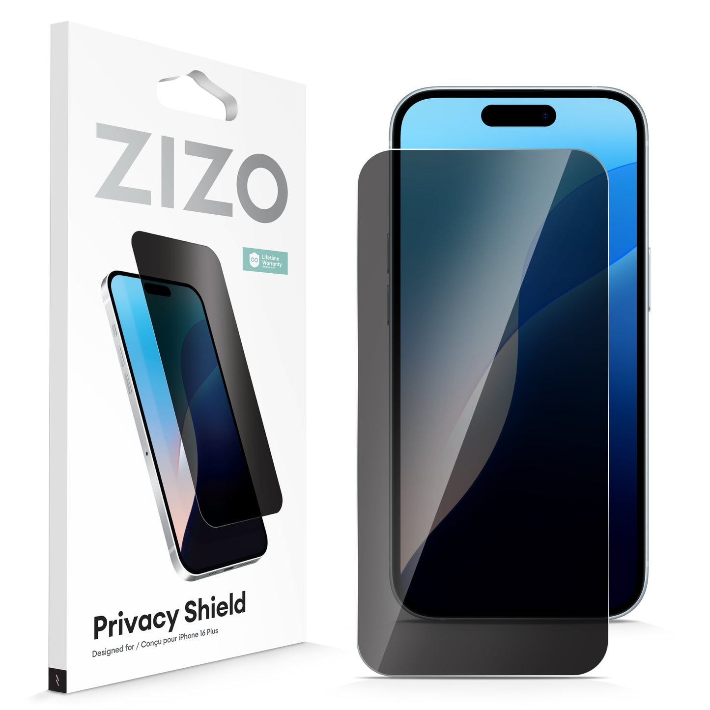 ZIZO PRIVACY Tempered Glass Screen Protector for iPhone 16 Plus - ZIZO Wireless