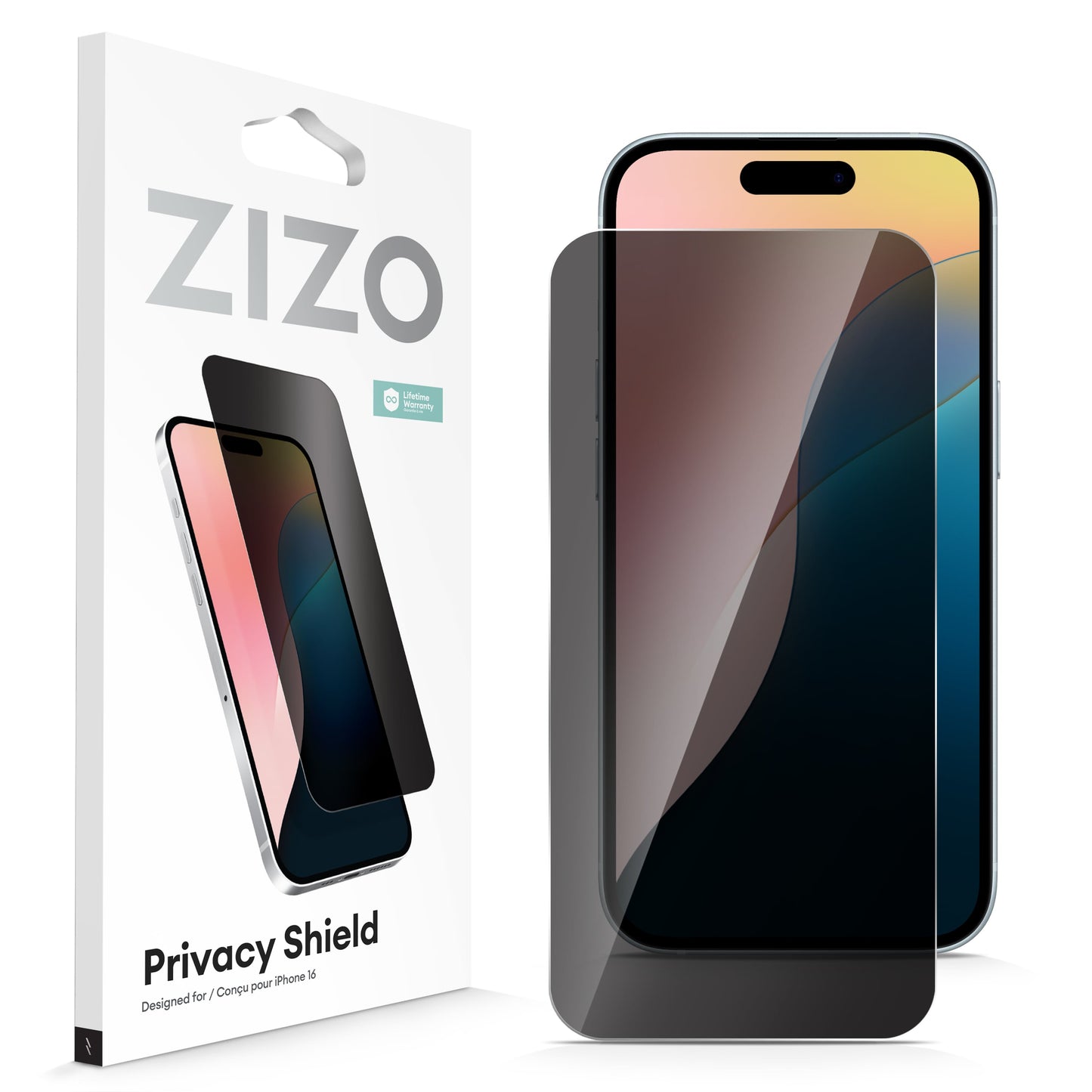 ZIZO PRIVACY Tempered Glass Screen Protector for iPhone 16 - ZIZO Wireless
