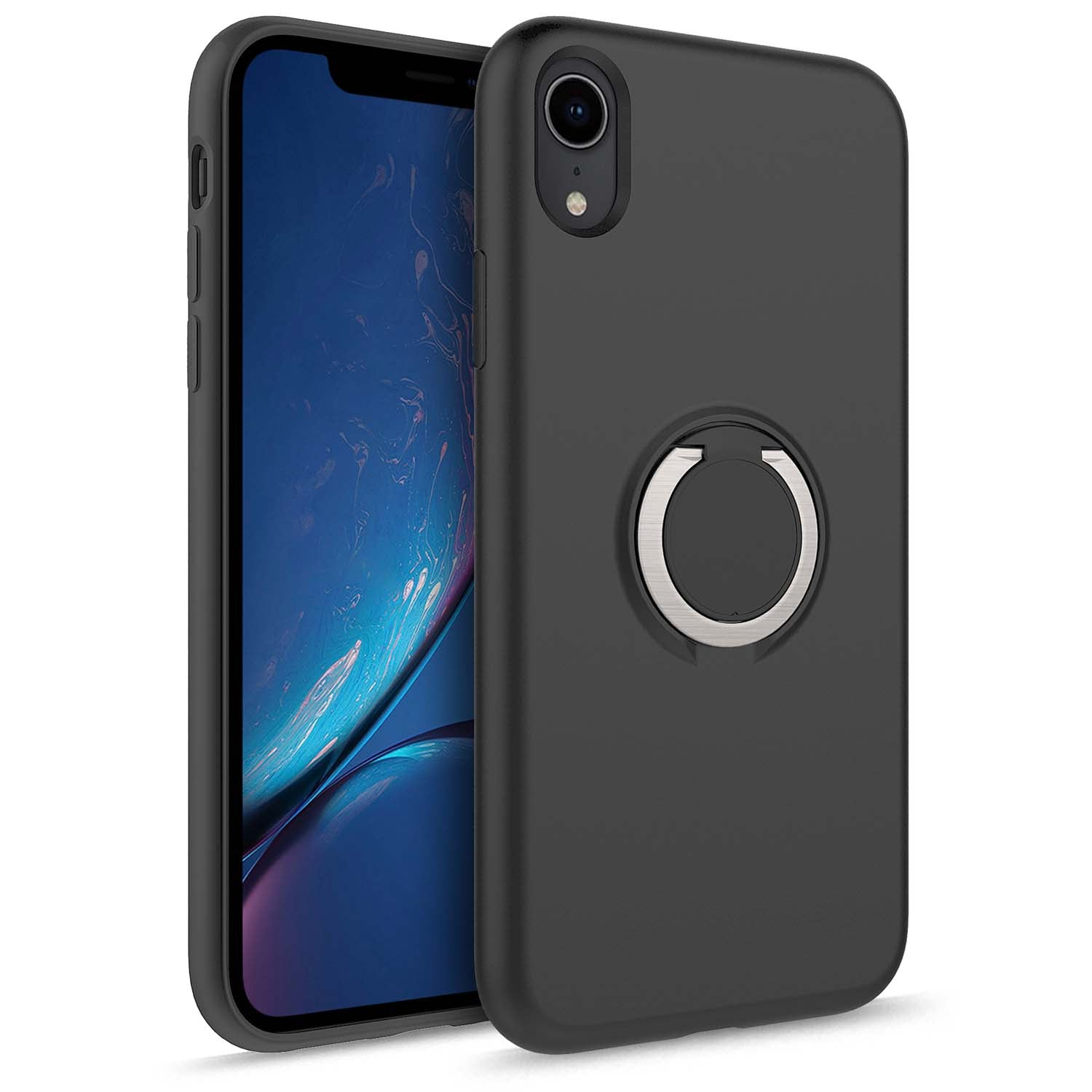 For iPhone XR - REVOLVE Case with Built In 360° Ring Holder Kickstand and Magnetic Mount - ZIZO Wireless