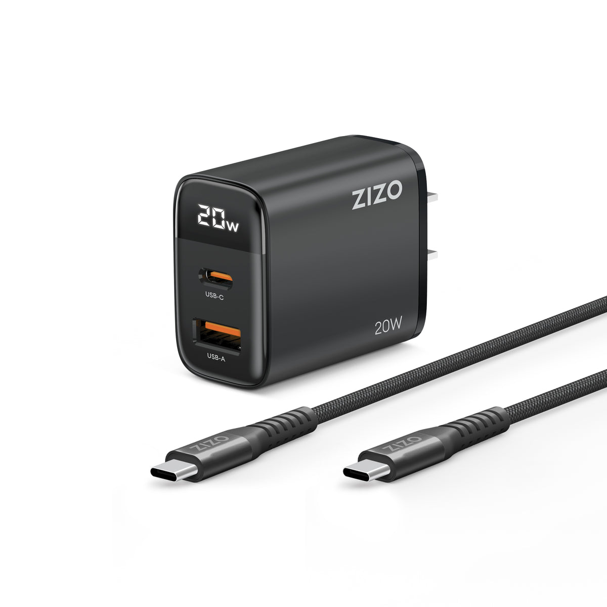 ZIZO PowerVault 20W Charger Bundle with 4FT Braided Nylon USB-C Cable
