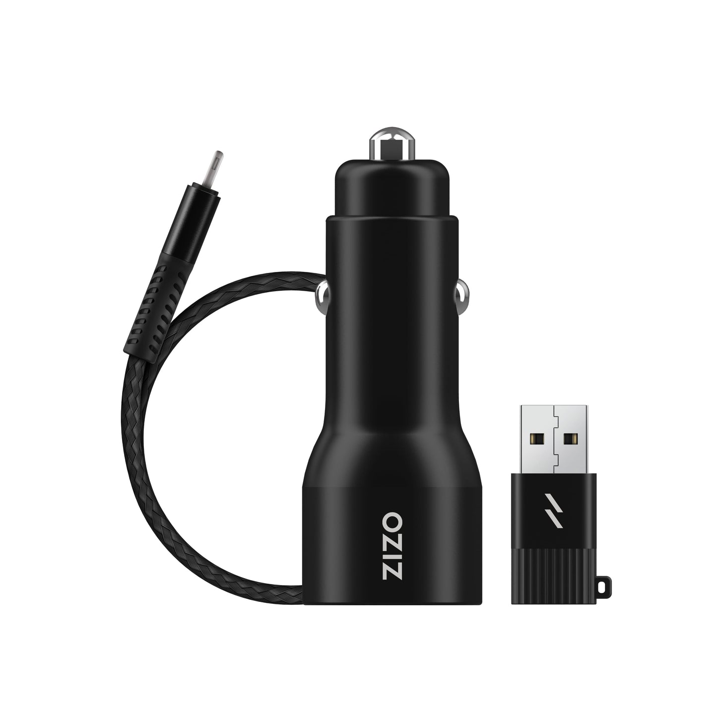 ZIZO PowerVault Bundle Car Charger + Type C to C Cable + USB to Type C Adapter - ZIZO Wireless