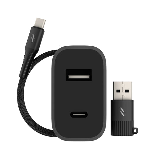 ZIZO PowerVault Bundle Travel Charger + Type C to Lightning Cable + USB to Type C Adapter - ZIZO Wireless