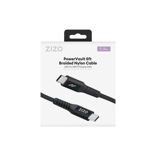 ZIZO PowerVault 5FT Braided Nylon USB-C Cable