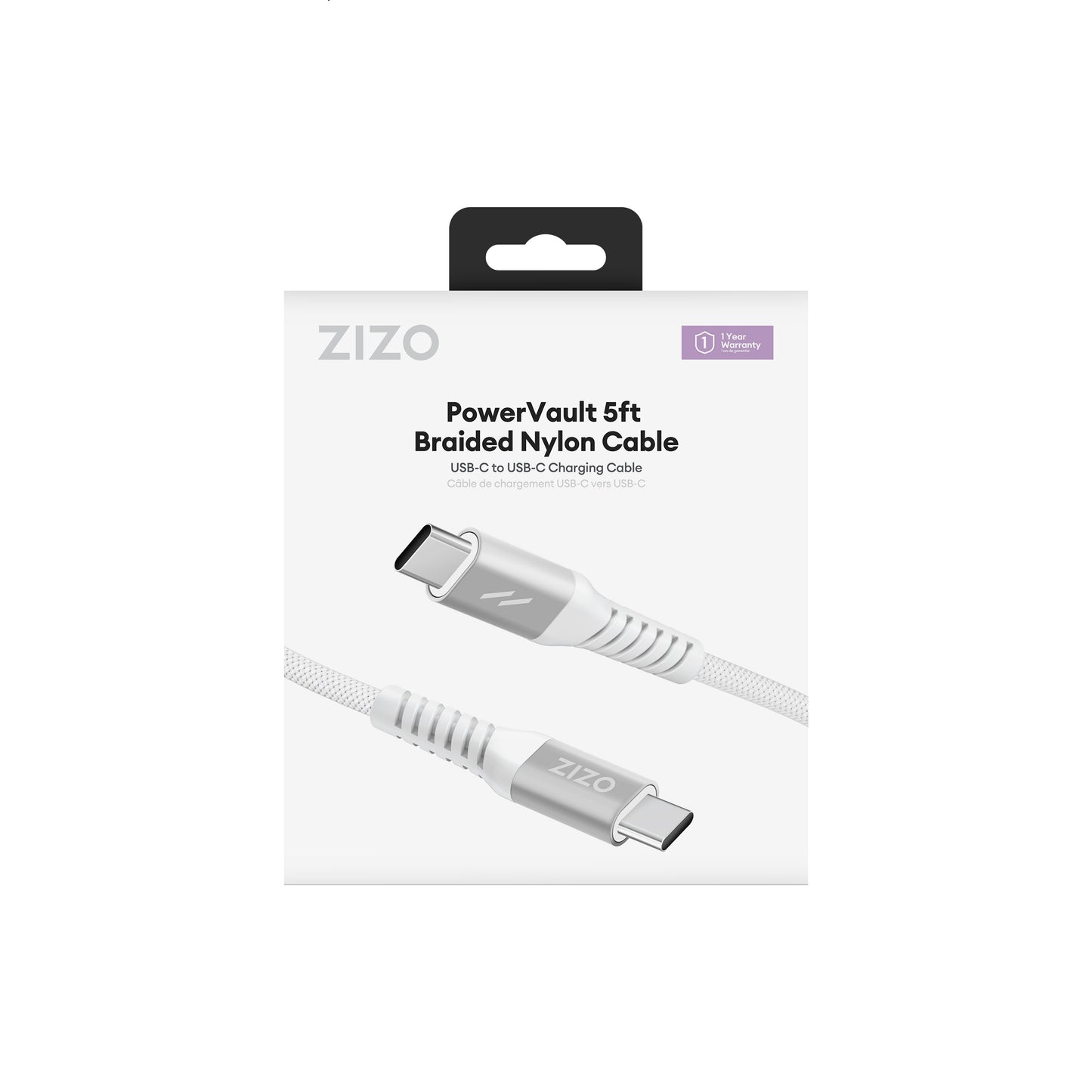 ZIZO PowerVault 5FT Braided Nylon USB-C Cable