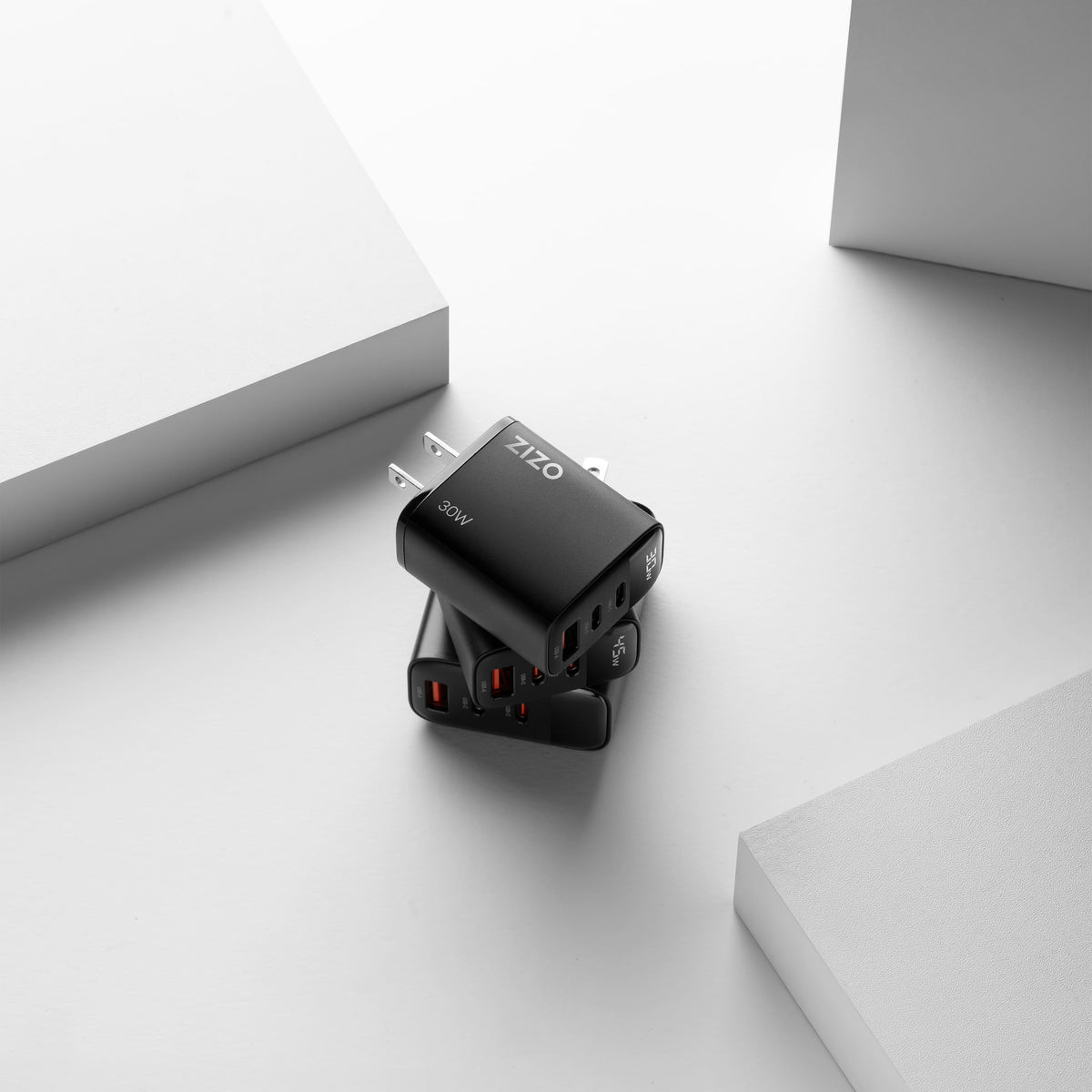 ZIZO PowerVault 30W Dual USB-C + USB-A Wall Charger with Digital Power Display