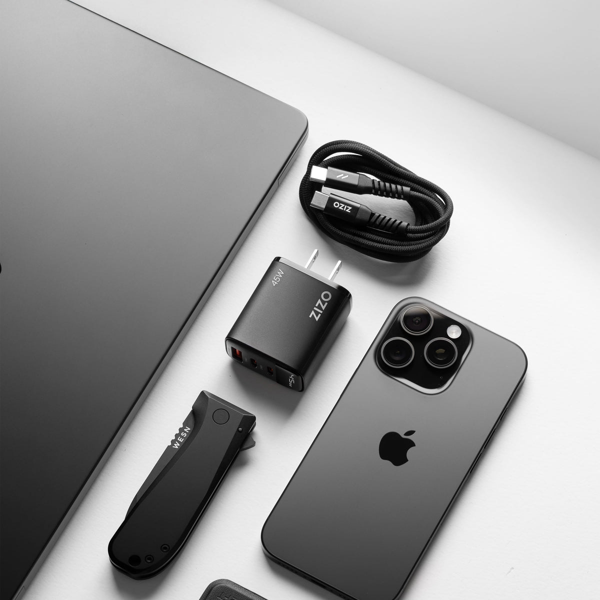 ZIZO PowerVault 45W Dual USB-C + USB-A Wall Charger with Digital Power Display