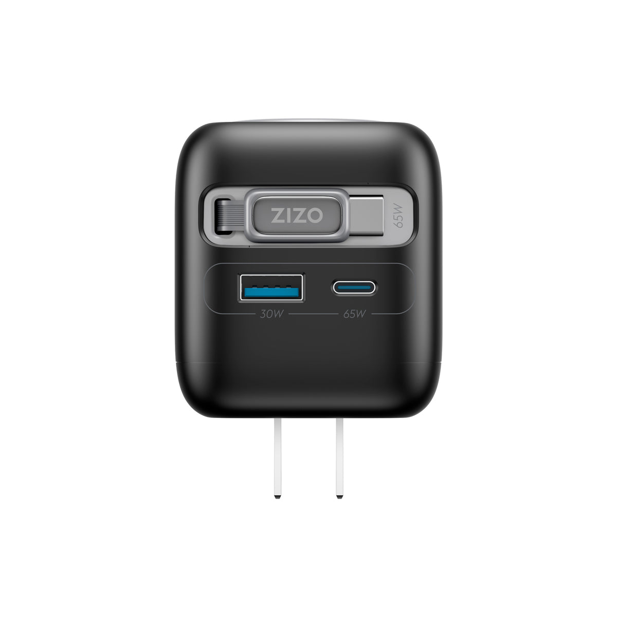 ZIZO PowerVault Cube 65W GaN Travel Charger with Smartwatch Dock, Retractable Cable, and Multi-Port Fast Charging