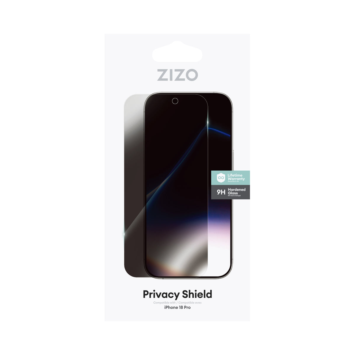 ZIZO Privacy Lightning Shield iPhone 18 Pro Privacy Tempered Glass Screen Protector