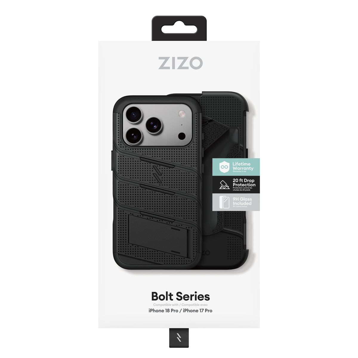 ZIZO BOLT MagSafe Series iPhone 18 Pro Rugged MagSafe Case with Holster