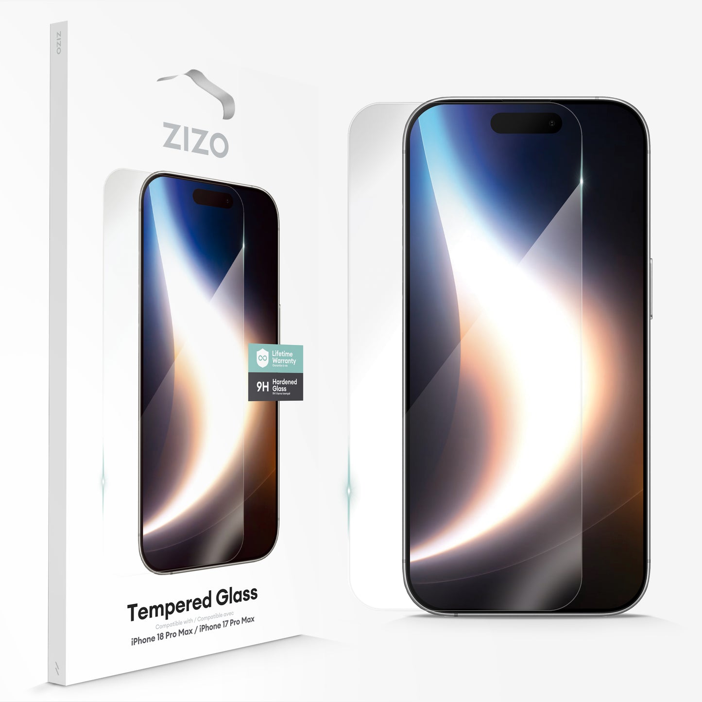 ZIZO Lightning Shield iPhone 18 Pro Max Tempered Glass Screen Protector