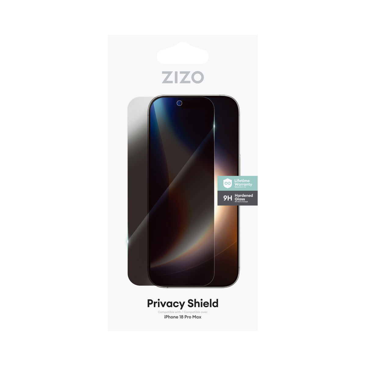ZIZO Privacy Lightning Shield iPhone 18 Pro Max Privacy Tempered Glass Screen Protector